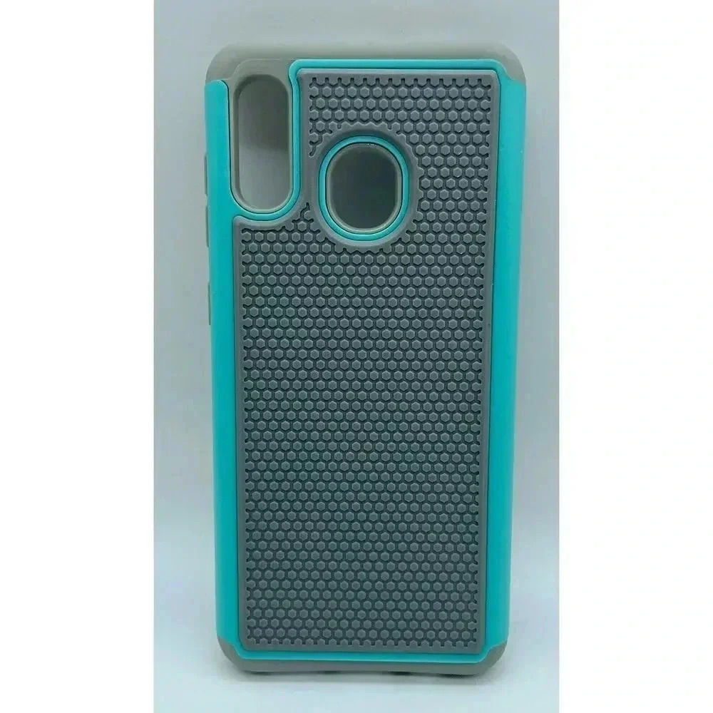Dahkoiz Hybrid Case‎ For Galaxy A20 A30 Mint Green Gray 2 Screen Protectors